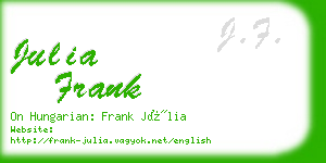 julia frank business card